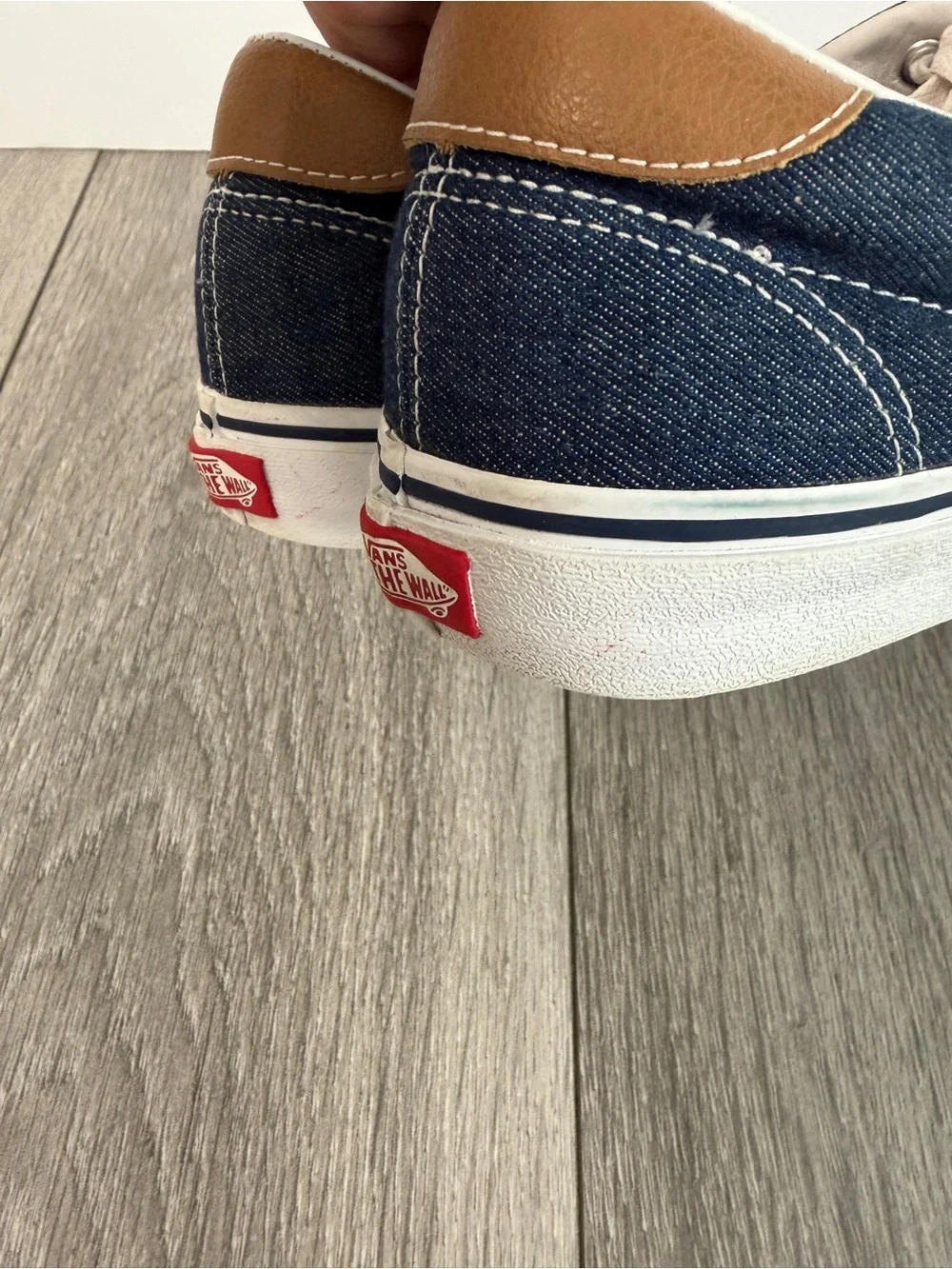 RARE VANS Classic Era Blue Jeans Denim Two Tone Brown Sz 10.5 Men's Shoes